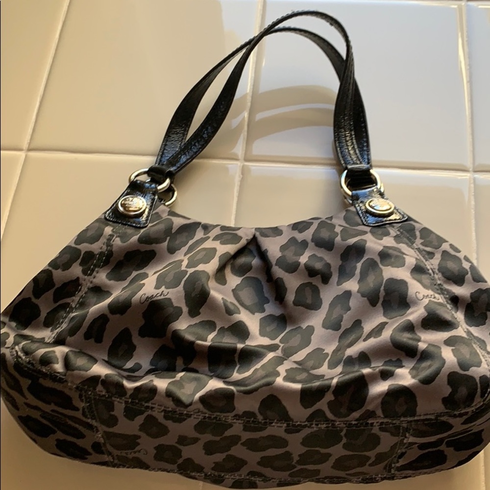 Coach Black Leopard purse.
